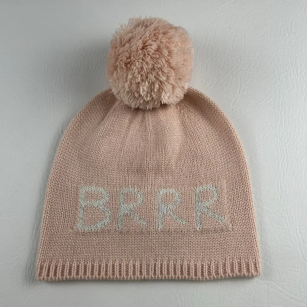 Kate Spade New York Women’s Pink Pom Pom Beanie Logo Knit Hat NWT